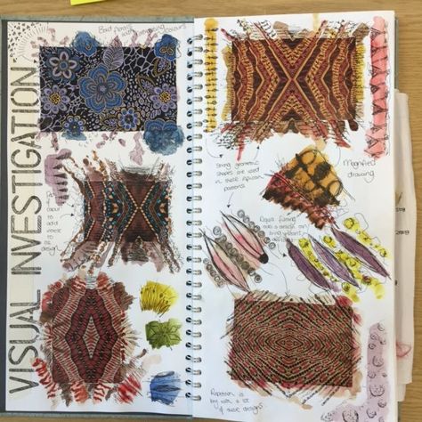 Textile Design Sketchbook, Sketchbook Development, Textiles Ideas, Fashion Sketchbook Inspiration, Sketchbook Layout, Textiles Sketchbook, A Level Textiles, Let's Make Art, Gcse Art Sketchbook