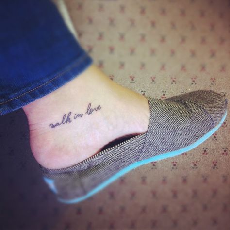 walk in love tattoo - Google Search... cute but maybe walk by faith instead! Foot Tattoos For Women, Love Tattoo, Walk In Love, Foot Tattoo, Foot Tattoos, Tattoo Placement, Piercing Tattoo, Get A Tattoo, Love Tattoos