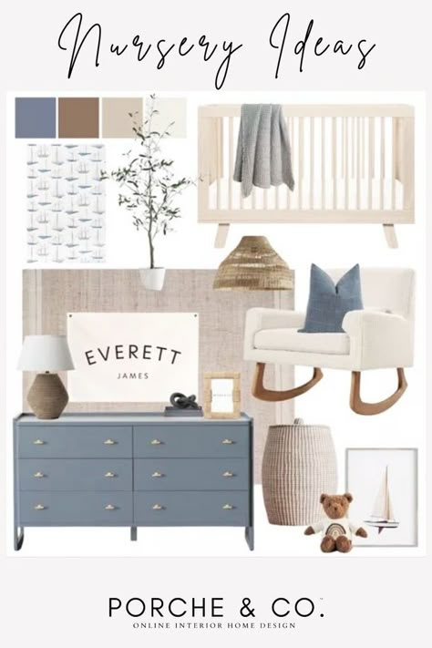 Boys Nursery Furniture, Boy Nursery Design, Blue Nursery Boy, Classic Nursery, Nursery Room Ideas, Nursery Room Boy, Nursery Room Design, Baby Room Inspiration, Baby Boy Room Nursery