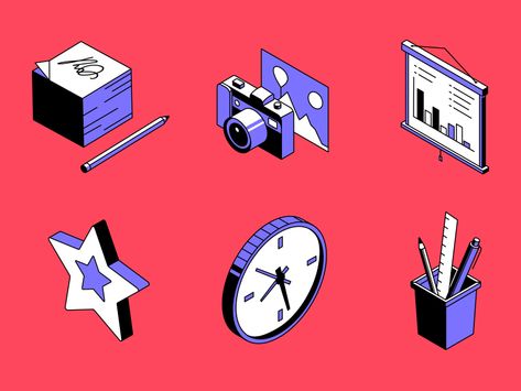 Office isometric icons by Boyko on Dribbble Office Isometric, Isometric Icons, Icon Design Inspiration, Illustration Art Design, Infographic Illustration, Isometric Design, Isometric Illustration, Ebook Cover, Graphic Design Tutorials