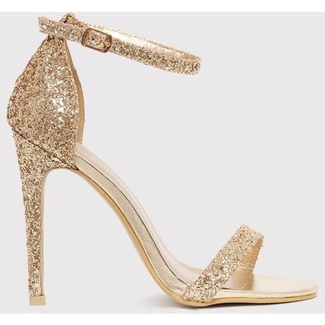 Clover Gold Glitter Strap Heeled Sandals ($20) ❤ liked on Polyvore featuring shoes, sandals, heels, zapatos, yellow, yellow sandals, strap heel sandals, heeled sandals, pointed shoes and strappy sandals Quinceanera Shoes Heels, Sandals Sparkly, Yellow Heeled Sandals, Quinceanera Shoes, Heels Yellow, Gold Glitter Shoes, Bridesmaids Heels, Gold Sparkly Heels, Gold Glitter Heels