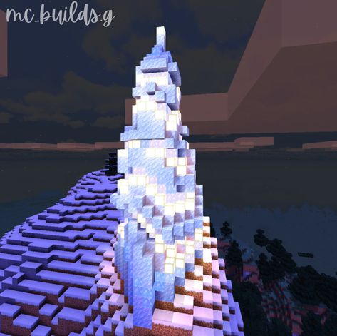 built an ice tower in mcpe, shader : TTW, check out my ig -> @mc_builds.g :) Tower Minecraft, Minecraft Kingdom, Mc Builds, Minecraft Pe, Minecraft Ideas, Minecraft, Real Life, Tower, Candles