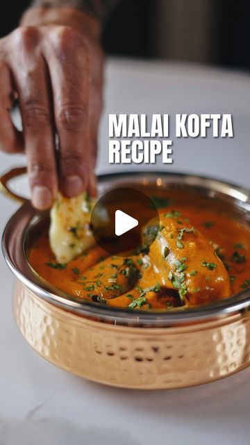 Devan Rajkumar on Instagram: "Taking a flavorful trip down memory lane with my favourite childhood recipe: Malai Kofta. It is a spiced paneer and potato dumpling accompanied by a mouthwatering and luxurious sauce! 

🎥: @blvckstonemedia_ 

Recipe
Kofta:
1 ½ cup grated paneer
1 ½ cup mashed potato
1 tsp garam masala
2 tsp ginger garlic paste
2 tbsp onion, finely chopped
1 tsp chili powder
¼ cup chopped cilantro
Salt to taste

Sauce: 
¼ cup onion, finely diced
1 ½ tbsp ginger garlic paste
1 tsp Kashmiri red chili powder
1 tsp garam masala
3/4 tsp cumin powder
¾ tsp turmeric powder
1 tsp coriander powder
1/4 tsp cinnamon powder
1/4 tsp cardamom powder
2 tsp fenugreek leaves
¼ cup cashews
3 cups diced tomatoes
2-3 tbsp light cream
½ tsp sugar
Salt to taste 
2 tsp ghee 

*add water if necessary Paneer Kofta Recipe, Kofta Recipe Vegetarian, Malai Kofta Recipe, Potato Dumpling, Kofta Recipe, Malai Kofta, Ginger Garlic Paste, Potato Dumplings, Fenugreek Leaves