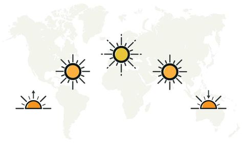 Sunset Vector Illustration, Sun Path Diagram, Sunrise Graphic, Sunset Vector, Sun Path, Line Icon, Sunrise Sunset, Vector Art, Vector Free