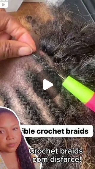 Invisible Hairline Crochet Braids, How To Crochet Curly Hair, Pre Looped Crochet Braids, Crochet Braiding Pattern, Invisible Crochet Braids, Curly Braid Styles, Invisible Crochet Hair, How To Crochet Hair, Crochet Styles Hairstyles