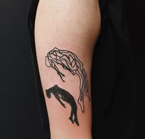 Hallucination Tattoo, Calf Tattoo Ideas, Abstract Tattoo Designs, Surreal Tattoo, Calf Tattoo, Baby Tattoos, Aesthetic Tattoo, Abstract Tattoo, Creative Tattoos