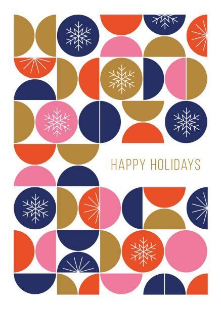 Snow Skating, Christmas Geometry, Postcard Design Inspiration, Happy Holidays Card, Snow Illustration, Church Media Design, Xmas Theme, Graphic Design Cards, Happy Holiday Cards