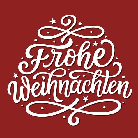 Merry Christmas German, Merry Christmas In German, Christmas Art, Graphic Resources, Hand Lettering, Merry Christmas, Christmas