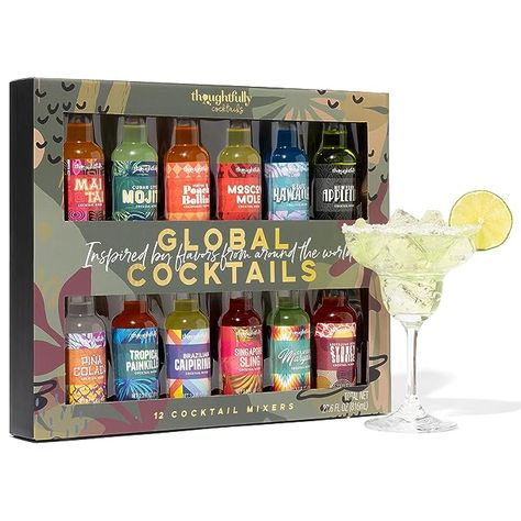 Let's party!! Vegan and Vegetarian, Flavors Margarita, Moscow Mule and More, Set of 12 (Contains NO Alcohol...YET!!) Cocktail Mixers Gift, Cocktail Mixer Set, Flavored Margaritas, Blood Orange Margarita, Cocktail Mixer, Premium Gin, Peach Bellini, Paper Umbrellas, Strawberry Daiquiri