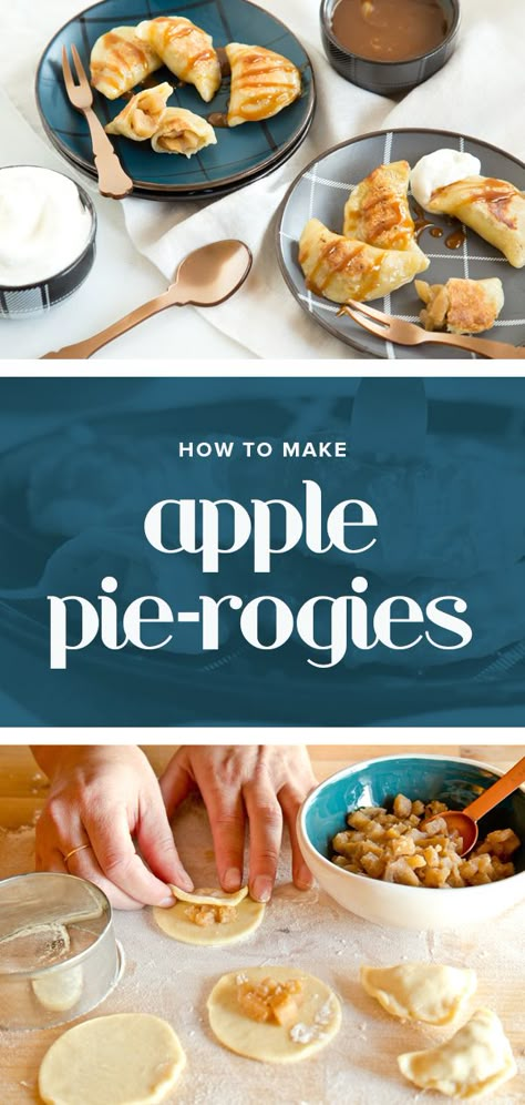 Comfort food comes in many forms, but if we were doing an informal survey, we'd estimate that at least half of our favorite comforting dishes involve dough or carbs of some sort. Apple Pie Perogies, Apple Pierogi Recipe, Dessert Perogies Recipe, Sweet Perogies Recipe, Homemade Perogies Filling, Pierogi Filling Ideas, Apple Perogies, Dessert Perogies, Perogies Filling Ideas