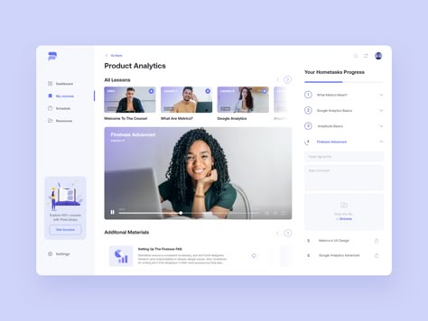 E-learning Platform Design by Iryna D for Fireart Studio on Dribbble Learning Website Design, E-learning Design, Website Design Inspiration Business, Elearning Design, Student Dashboard, Learning Web, Online Web Design, Squarespace Design, Platform Design