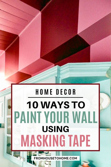 Creative Interior Paint Ideas, Unique Wall Paint Designs Bedroom, Masking Tape Wall Design, Abstract Bedroom Ideas, Taped Painted Walls Patterns, Painting Walls Ideas Creative, Paint Accent Wall Ideas, Painted Accent Wall Ideas, Accent Wall Paint Ideas