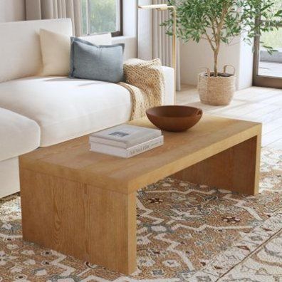 Indigo Road by Egypt Sherrod Jasper Coffee Table 15.75 H x 23.75 W x 47.25 D in Wood in Brown | 47.25" L x 23.75" W x 15.75" H | Wayfair Egypt Sherrod, Apartment Vision Board, Natural Stain Wood, Tv Area, Coffee Side Table, Coffee Table Brown, Style Salon, Coffee Table Ideas, Living Room Styles