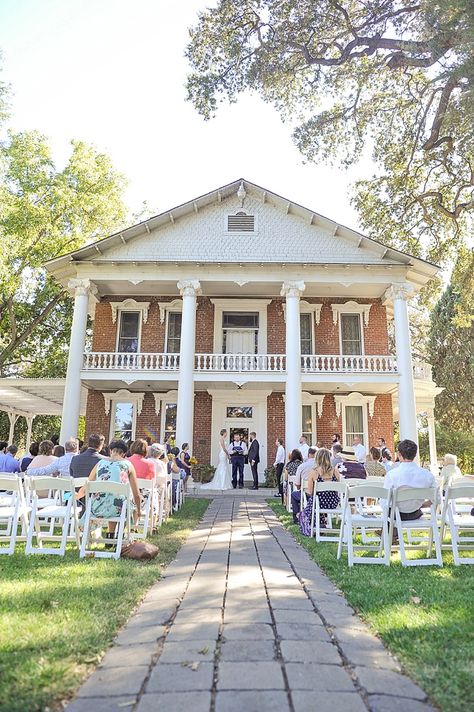 wedding venue in front of a historic home Garcia House, Affordable Wedding Centerpieces, 1800s Home, Wedding Centerpiece Ideas, Beautiful California, Mansions Homes, Centerpiece Ideas, Wedding Rehearsal, Wedding Centerpiece