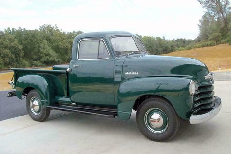 1952 Chevy Truck, 1954 Chevy Truck, Green Truck, Chevy Stepside, Pickup Car, Vintage Pickup Trucks, Lifted Chevy Trucks, Lifted Chevy, Old Pickup