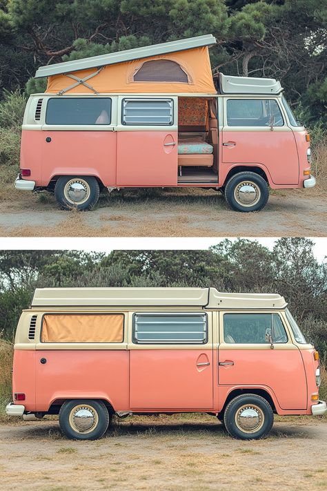 33 Hippie Camper Van Transformation Ideas - TastyInteriors 70s Camper Van, Vw Van Conversion, Van Transformation, Van Life Couple, Van Aesthetic, Mini Camper Van, Diy Van Life, Van Wrap Design, Van Exterior