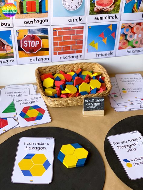 Block Invitations To Play, 2 D Shapes Kindergarten, Kindergarten Invitations To Play, 2d Shapes Activities Kindergarten, Shapes In Kindergarten, Kindergarten 2d Shapes, Invitation To Play Kindergarten, Shape Centers Kindergarten, Shape Games For Kindergarten