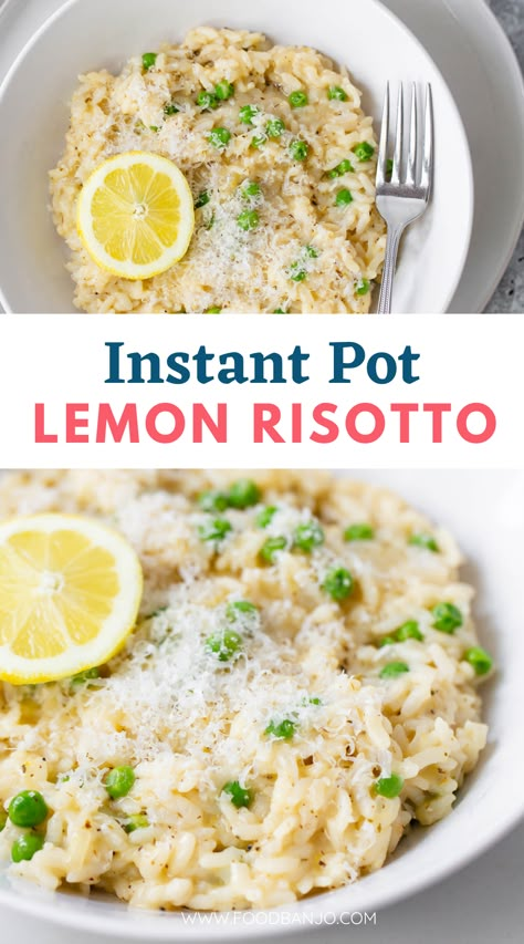 Instant Pot Lemon Risotto Instant Pot Lemon Rice, Lemon Rissoto Recipes, Risotto Instant Pot Recipe, Instant Pot Recipes Rissoto, Lemon Rissoto, Risotto In Instant Pot, Instant Pot Rissoto Recipes, Risotto In Rice Cooker, Pressure Cooker Risotto Recipes