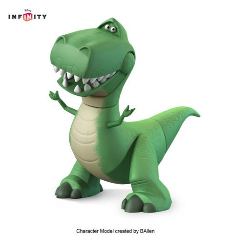 Disney Infinity Rex by BAllen, B Allen on ArtStation at https://www.artstation.com/artwork/5eamJ Toy Story Dolls, Toy Story Tattoo, Disney Infinity Characters, Disney Infinity Figures, Space Play, T Rex Toys, Story Tattoo, Male Cartoon Characters, Infinity Art