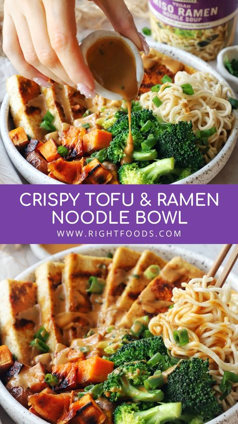 Tofu Ramen Recipes, Ramen With Veggies, Healthy Ramen Recipes Vegetarian, Plant Based Ramen Recipes, Healthy Ramen Noodle Recipes Vegetarian, Vegetarian Ramen Bowl, Healthy Ramen Noodles, Tofu Ramen, Healthy Ramen