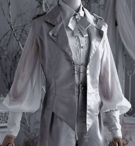 Royal Aesthetic Clothes Male, Aristocrat Male Outfit, Male Aristocrat Fashion, Mens Aristocrat Fashion, White Victorian Outfit Male, Noble Clothes, Ouji Fashion, Dresses Aesthetic, Angel Outfit