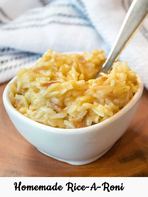 Four Cheese Rice A Roni Recipes, Rice A Roni Recipes, Ricearoni Recipes, Homemade Rice A Roni, Grain Dishes, Rice A Roni, Rice Side Dish Recipes, Cheesy Rice, Scratch Cooking