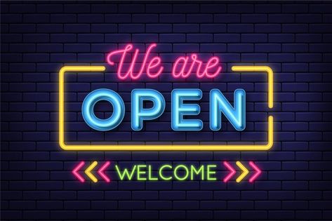 Neon Logo Design, We Are Open Sign, Swimming Pool Signs, Logo Online Shop, Doodle Videos, Open Sign, Small Business Quotes, Neon Quotes, Neon Words