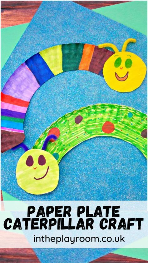 Colourful caterpillar craft made from cut up paper plates decorated with coloured markers Hungry Caterpillar Craft, Caterpillar Craft, Bug Crafts, Spring Preschool, Spring Crafts For Kids, Crafts Easy, Daycare Crafts, Paper Plate Crafts, The Very Hungry Caterpillar