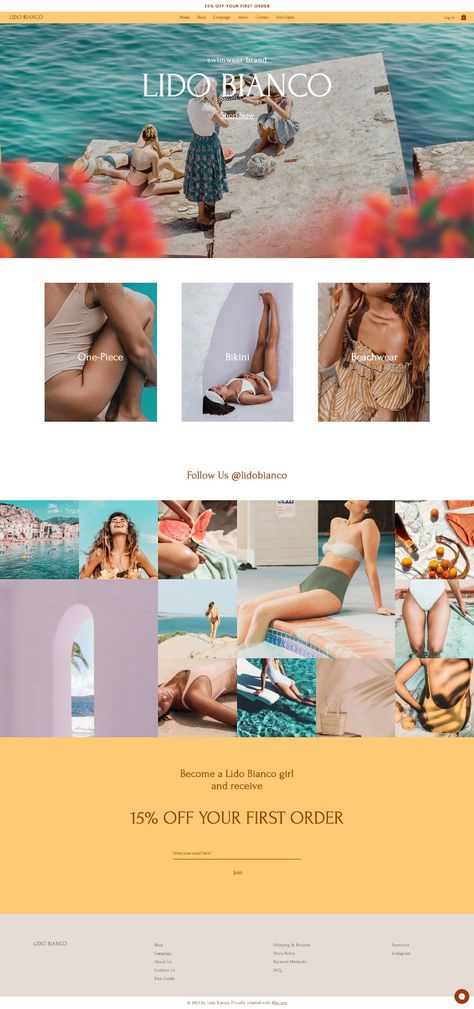 Swimwear Brand | Website Template Swimwear Website Design Inspiration, Summer Website Design, Swimwear Website Design, Beach Website Design, Swimwear Website, Swimwear Branding, Swimsuit Websites, Ecommerce Ui Design, Resort Branding