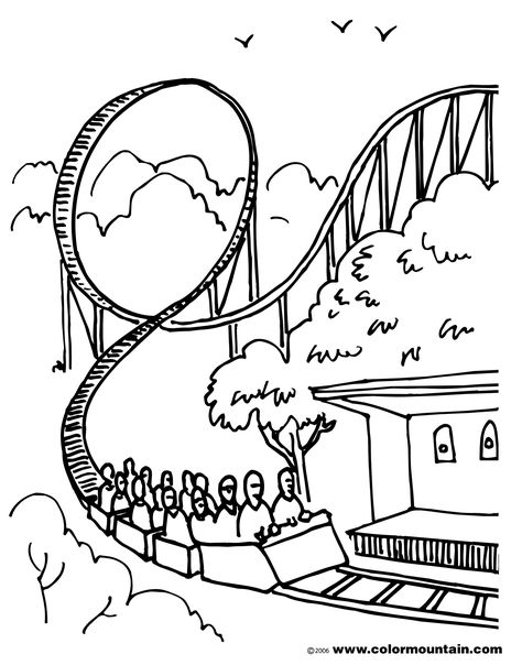 Amusement Park Rides Drawing, Amusement Park Drawing Easy, Simple Roller Coaster Drawing, How To Draw A Roller Coaster, Roller Coaster Doodle, Rollercoaster Drawing Easy, Roller Coaster Sketch, Amusement Park Drawing, Rollercoaster Drawing