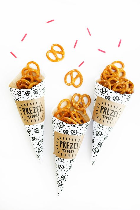 Printable Pretzel Cones Oktoberfest Party Ideas, Germany Party, Octoberfest Party, German Party, Pretzel Day, Oktoberfest Party, Entertaining Essentials, Pretzels, Party Inspiration