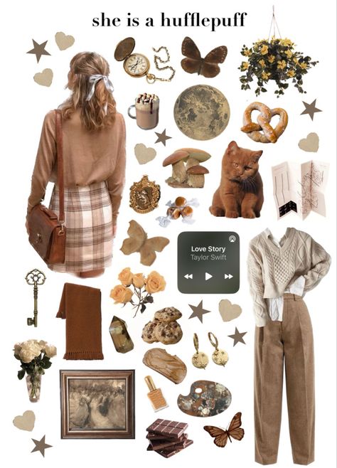 Hufflepuff Autumn Outfit, Hogwarts Clothing Aesthetic, Hogwarts Aesthetic Outfits Hufflepuff, Huffle Puff Outfits, Hufflepuff Summer Outfit, Hufflepuff Academia Outfit, Hufflepuff Clothes Aesthetic, Harry Potter Outfit Ideas Hufflepuff, Cute Hufflepuff Outfits