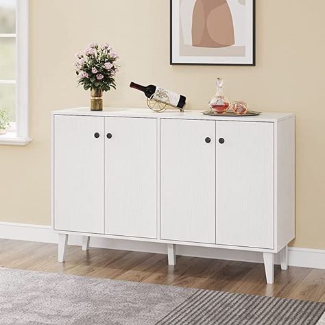 (paid link) Panana Sideboard Buffet Cabinet Kitchen Storage Cabinet Living Room 4 Doors Console Table (White) Small Buffet Cabinet, Buffet Cabinet Kitchen, Storage Cabinet Living Room, Console Table White, Organiser Cucina, Kitchen Storage Cabinet, Cabinet Living Room, Sideboards Living Room, Cabinet Kitchen