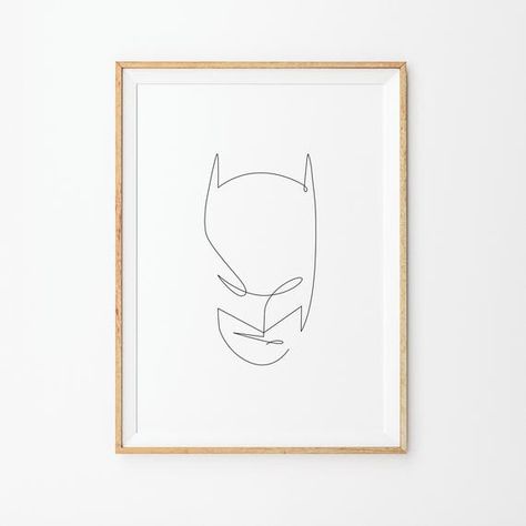 Batman Minimalist, Monochrome Posters, One Line Tattoo, Matisse Paintings, Line Art Poster, Line Print, Minimalist Drawing, Continuous Line Drawing, Batman Art