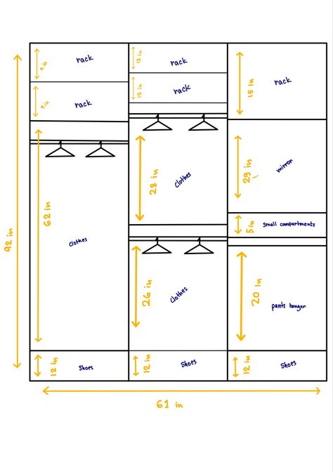 Walkin Closet Dimension, Closet Measurements Guide, Walk In Closet Measurement Guide, 6 Ft Closet Layout, Closet Blueprints Layout, Wardrobe Sizes Plan, Closet Dimensions For Hanging, Closet Measurement Guide, Closet Layout Dimensions