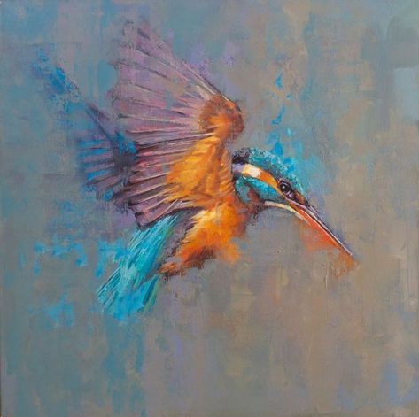 Jamel Akib on Instagram: "‘Kingfisher’ 24 inch sq. oil on canvas, will be on show at the beautiful @sculpturebythelakes gallery in Dorset. Gorgeous location and incredible sculpture and paintings. Go see! . . . . #kingfisher #kingfisherart #birdpainting #wildlifeart #artistsoninstagram #artforsale #decor #interiordesign #interior #interiores #contemporarypainting #contemporaryart #jamelakib" Kingfisher Oil Painting, Jamel Akib, Kingfisher Watercolor, Kingfisher Painting, Kingfisher Art, Birds Paintings, Soft Pastel Art, Bear Paintings, Wildlife Paintings