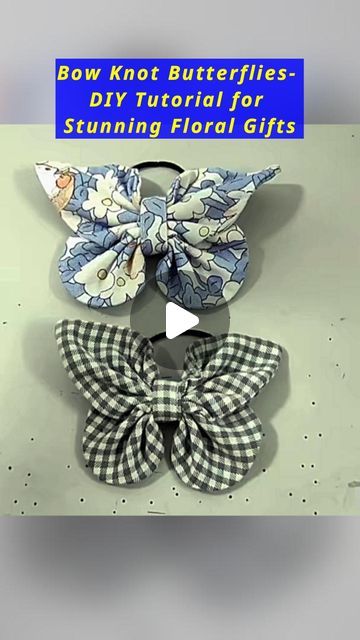 Butterfly Bow Diy, Diy Sew Christmas Gifts, How To Make Butterfly With Fabric, Butterfly Sewing Projects, Butterfly Hair Bows Diy, Denim Bows Diy, How To Sew Bows For Hair, Fabric Butterfly Diy Tutorials, Fabric Butterfly Diy