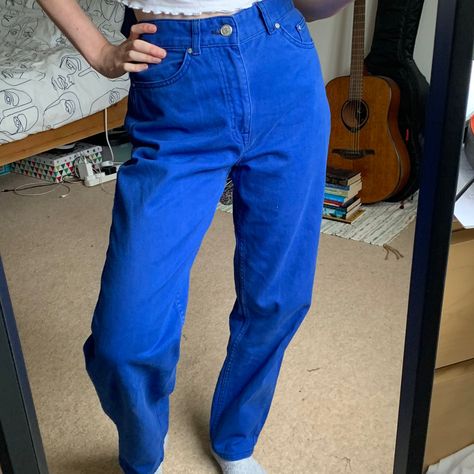 I might be biased but you should probably buy this on Depop 👍 https://depop.app.link/eMNWw6IkNmb Pull And Bear, Vintage Clothes, Boyfriend Jeans, Evening Wear, Mom Jeans, Royal Blue, Vintage Outfits, Second Hand, Wardrobe