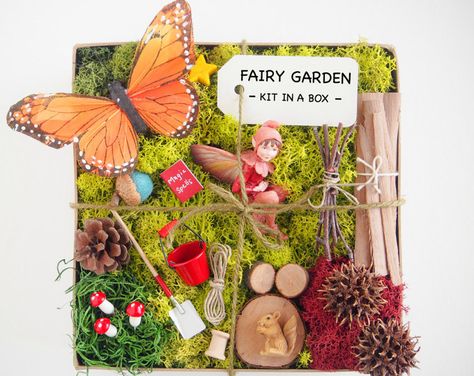 Gardening Kit Gift, Diy Fairy House, Fairy Kit, Fairy Garden Birthday, Diy Fairy Garden, Fairy Garden Birthday Party, Fairy Garden Kit, Fairy Box, Garden Birthday Party