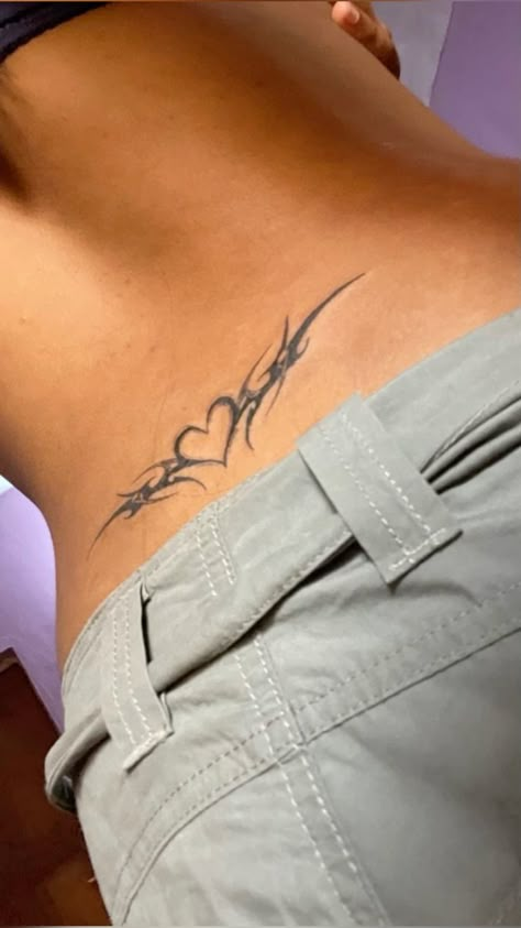 Tattoo Ideas Female Hidden, Waistline Tattoos, Tattoo Ideas Between Breast, Star Spine Tattoo, Lower Back Tattoos For Women Classy, Lower Back Tattoo Women, Feminine Hip Tattoos, Cute Back Tattoos, Low Back Tattoo Women