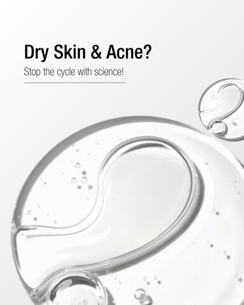 Dry Skin and Acne: Hydration is the key. Dry skin lacks oil and so your skin tries to compensate for overproducing oil which can cause clogged pores and breakouts. Hydrating your skin with ceramides + hyaluronic acid + bisabolol can effectively combat acne in dry skin. [Perdura Therapeutics, Skin science, Precision skincare, Dermatologically approved, Science driven skincare, Skin health, Acne Skincare] Acne Skin Aesthetic, Cosmetics Video, Skincare Texture, Skincare Science, Dry Skin Acne, Bad Skin, Dermatologist Recommended Skincare, Ordinary Skincare, Project D