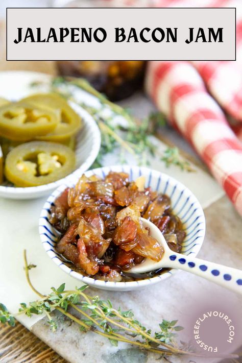 Bacon Jalapeno Jam, Bacon Pepper Jelly Recipes, Bacon Jalapeno Jam Recipe, Jalapeno Relish Recipe Sweet, Jalapeno Chutney Recipes, Jalapeño Bacon Jam, Jalapeno Jam Recipe, Onion Jam Recipe, Jam Ideas