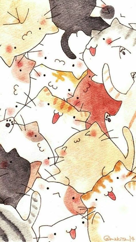 Wallpaper Cute Cartoon, Wallpaper Gatos, Wallpapers Cute, Aesthetic Wallpaper Iphone, Cocoppa Wallpaper, 강아지 그림, Iphone Wallpaper App, Phone Wallpaper Patterns, Arte Sketchbook