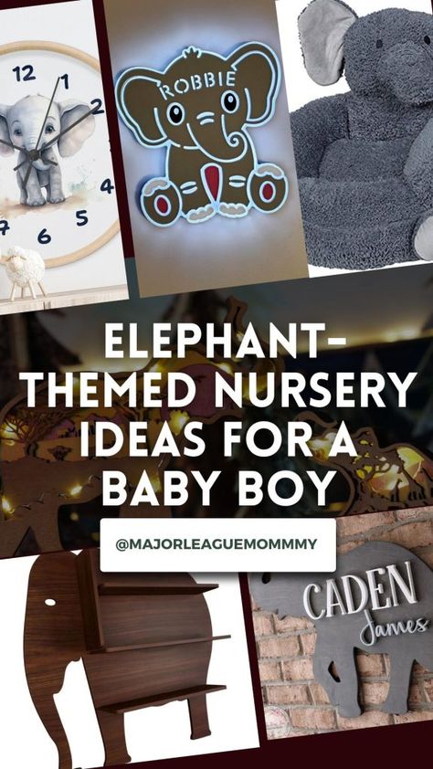 Create the Ultimate Elephant-Themed Nursery for Your Baby Boy in 6 Steps Baby Boy Nursery Room Ideas, Elephant Hamper, Elephant Accessories, Nursery Room Ideas, Elephant Themed Nursery, Nursery Clock, Elephant Silhouette, Elephant Poster, Toddler Chair