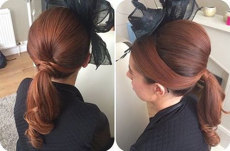 polished+ponytail+with+a+bouffant Behive Hairstyles, Ponytail With Bangs, Retro Ponytail, 50s Hair, Basic Hairstyles, Updos Hairstyles, Hair Doos, The Right Hairstyles, Up Hairdos