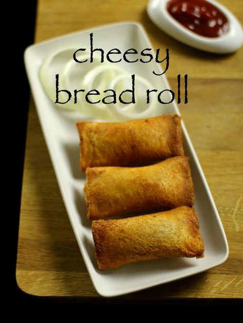 cheesy bread roll recipe | veg stuffed bread roll recipe with step by step photo and video recipe. bread rolls are one of the popular bread snack recipes. the crispy golden bread stuffed with potato (aloo) and cheese with some spices makes more tasty yummy. Bread Rolls Recipe Stuffed, Chopped Recipes, Rumali Roti Recipe, Bread Roll Recipe, Tiffin Ideas, Cheese Bread Rolls, Bread Snacks Recipe, Cheesy Garlic Bread Recipe, Hebbar's Kitchen