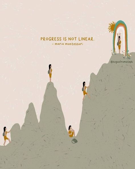 Progress isn't linear | #quoted Progress Is Not Linear, Vie Motivation, Self Quotes, Self Love Quotes, Spiritual Art, Note To Self, Pretty Words, Picture Quotes, Beautiful Words