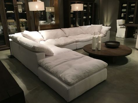 Small Comfortable Couch, Cloud Couch Restoration Hardware, Couch Sectionals, Restoration Hardware Cloud Sofa, Restoration Hardware Cloud Couch, Couches Living Room Comfy, Modern Couch Sectional, Sectional Sofa Comfy, Most Comfortable Couch