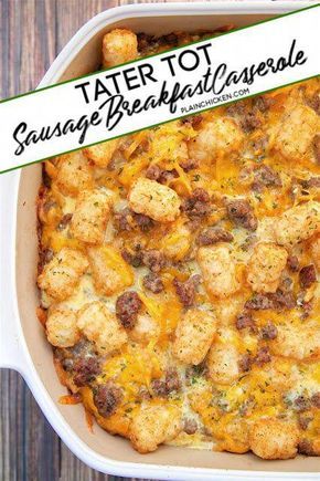 Tater Tot Sausage Breakfast Casserole, Sausage Breakfast Casserole, Tater Tot Breakfast Casserole, Menu Sarapan Sehat, Best Breakfast Casserole, Tater Tot Breakfast, Diner Recept, Breakfast Casserole Easy, Breakfast Casserole Sausage