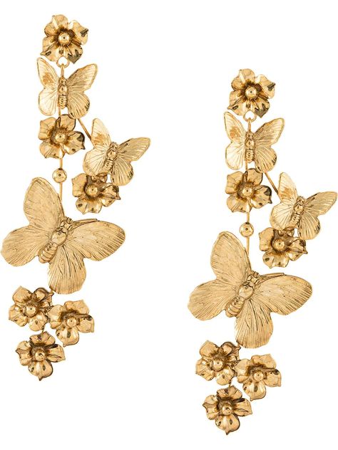 Jennifer Behr Galilea Butterfly Earrings - Farfetch Vintage Wedding Jewelry, Butterfly Earrings Gold, Jordan Jewelry, Jennifer Behr, Gold Belts, Butterfly Bracelet, Earrings Inspiration, Chandelier Design, In Pairs